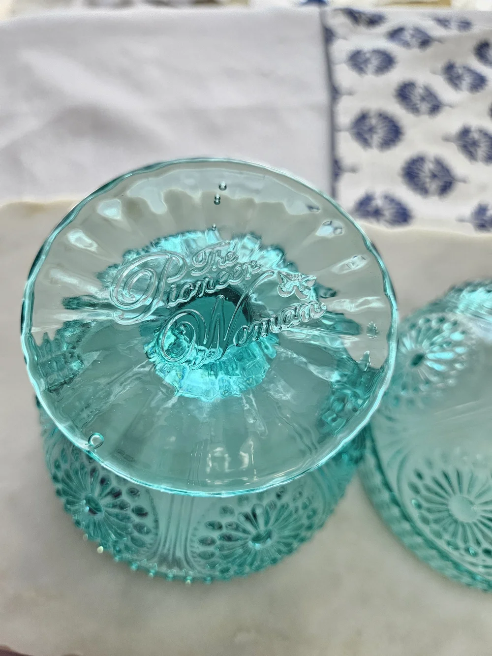 The Pioneer Woman Adeline Turquoise Footed Sundae Cups Set Of 2